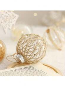 6 Món Đồ Trang Trí Quả Bóng Giáng Sinh Bằng Nhựa, Với Cây Giáng Sinh 17.7in, Nhà, Trang Trí Phòng Để Bàn/Ngày Lễ/Tiệc Bóng Treo Đồ Trang Trí - Nhiều màu - Xem 4