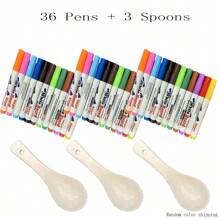 Christmas Decoration 1/8/12pcs Magic Water Drawing Pen Colorful Marker With Floaty Ink For Children's Montessori Early Education Toy, Suitable For Painting School Supplies,Girls Toys,Camping,Christmas Items,Bogg,Christmas Toys,Kids Craft Kits