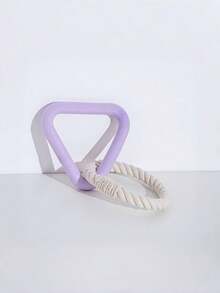 1pc Rubber Chew Toy With Rope For Dogs, Interactive Tug Of War Toy - Purple - View 3