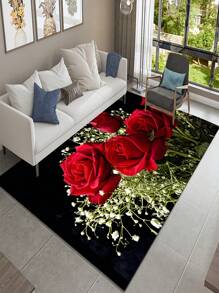 1 tấm thảm hoa hồng đỏ thẫm, chất liệu polyester nhẹ, thích hợp trang trí trong nhà, có thể dùng làm quà tặng dịp lễ. - Nhiều màu - Xem 2