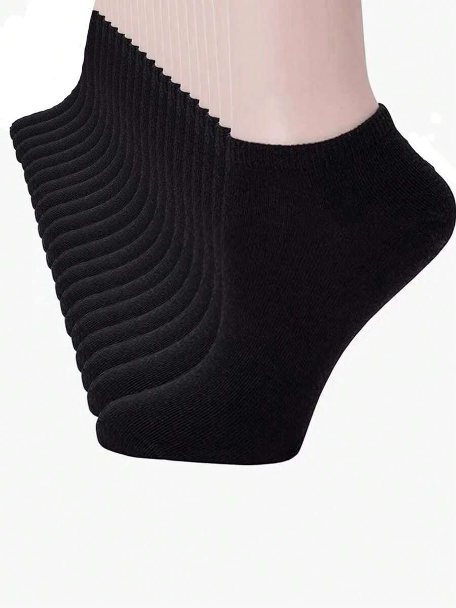 10 đôi Vớ mắt cá chân rắn - màu đen - Xem 1