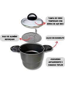 Cookware Set Couscous Cooker 16 Frying Pan N°20 Mug N°14 - 黑色 - 查看 2