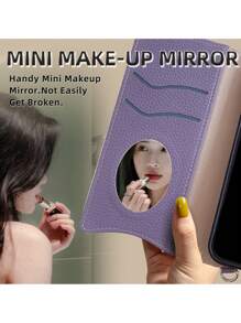 keyunfei حقيبة كروس بودي موضة مع سلسلة معدنية، مرآة مكياج، فتحات بطاقات، حامل مضاد للسقوط، محفظة سحاب متوافقة مع Apple 17 Pro/16 Pro، Galaxy A32 4G، OPPO A54، Moto G22، Honor X9b/Y9a، Pixel 7 Pro، Redmi Note 9 5G