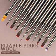 Hot 10/12/15PCS Metal Rod Nail Art Brush Set Wholesale Colouring Pen Large Square Round Light Therapy Pen Halo Pen