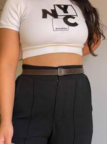 Kit 4 Women's Belts Metallic Roller Buckle In Minimalist Synthetic Leather - 套件 4 腰帶 - 查看 8