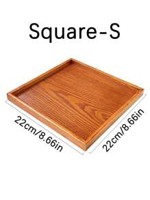 1 khay gỗ hình chữ nhật màu cà phê, thích hợp đựng thực phẩm, bánh, salad, trái cây, sushi, đồ uống, bít tết, pizza khay đựng bằng gỗ nguyên khối, đĩa tráng miệng quán cà phê sang trọng và hấp dẫn, khay đựng trà gia dụng, đĩa đựng bánh mì và đồ ăn nhẹ, khay đựng cốc phủ sương có kết cấu rõ ràng - Nhiều màu - Xem 8