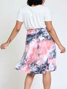 Boho Retro Knee Length Skirt Ditsy Floral - 粉色 - 查看 6