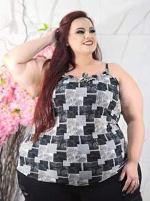 Blusa Alcinha Plus Size Liganete Malha Fria Estampas E Modelos Diversos - Multicolorido - Visão 6