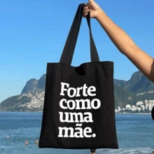 Ecobag Bag 100% Cotton Black Print STRONG LIKE A MOTHER - màu đen - Xem 2