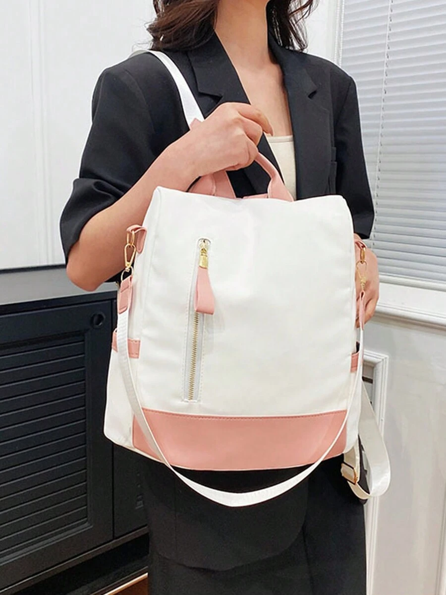 1 Ví Ba Lô Colorblock Dành Cho Nữ, Túi Đeo Vai Nổi Hình Học, Túi Đựng Laptop Du Lịch Chống Trộm, Ba Lô Du Lịch Chống Trộm, Túi Đi Học Dung Tích Lớn Chống Nước, Ba Lô Du Lịch Đeo Vai Hai Chiều Nhẹ, Túi Đi Học Dung Tích Lớn, Túi Đeo Vai Hai Chiều Nhẹ