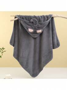 1pc Infant Super Soft And Absorbent Bath Towel With Grey Elephant Hood, Suitable For Newborns, Infant Blanket For 0-3 Months - Grey - View 8