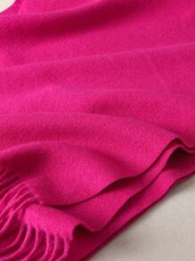 1 chiếc khăn choàng nữ màu vàng trơn, chất liệu giả cashmere, có tua rua, kích thước 30*180cm, mềm mại, thích hợp cho mùa xuân, hè, thu và đông. - Màu Hồng Tươi - Xem 7