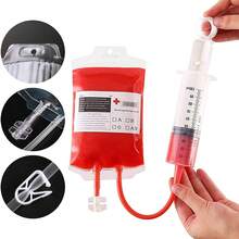 5件組 PVC材質 Cosplay 恐怖道具 350ml Happy Halloween 裝飾血袋能量飲料袋 吸血鬼血袋氛圍營造道具 - 無色 - 查看 7