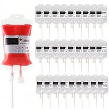 5件組 PVC材質 Cosplay 恐怖道具 350ml Happy Halloween 裝飾血袋能量飲料袋 吸血鬼血袋氛圍營造道具 - 無色 - 查看 2