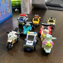 8-In-1 1600+ Piece Challenging Car Building Block Set, Including Race Cars, Sports Cars, Off-Road Vehicles, Police Cars, Etc. Classic Designs For Desktop Display, Window Decorations, Holiday & Back-To-School Gifts. (Paintable Decals Included)