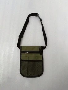 1 件装护士通勤工具腰包 - 防水牛津布医用收纳斜挎包，配有可调节肩带、拉链开合和防褪色涤纶衬里，适合日常通勤 - 轻巧、易于清洁、防疫设计，适合女性护士（拉链随机）
