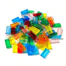 100 件/批 1x2 板 1x2 透明积木 MOC 零件玩具适用于像素艺术兼容 3023 和 3069 混合颜色房间装饰 - 彩色 - 查看 6