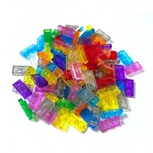 100 件/批 1x2 板 1x2 透明积木 MOC 零件玩具适用于像素艺术兼容 3023 和 3069 混合颜色房间装饰 - 彩色 - 查看 7