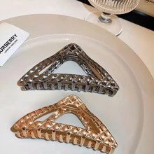 Pinzas grandes de metal con forma de triángulo para el cabello de mujeres, pinzas para pelo tipo garra para moños - Multicolor - Ver 6