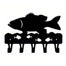 1pc Stable Key Metal Holder, Cute Fish Key Storage Rack With Hooks, Key Holder Space Saving Storage Organizer For Kitchen Bathroom Bedroom - Multicolor - View 1