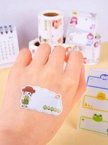 1 rollo 290 piezas Etiquetas con nombres de estudiantes de dibujos animados lindos, etiquetas adhesivas de nombres para libros - Multicolor - Ver 6