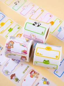 1 rollo 290 piezas Etiquetas con nombres de estudiantes de dibujos animados lindos, etiquetas adhesivas de nombres para libros - Multicolor - Ver 5