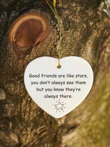 1 件朋友礼物，好朋友就像星星，送给朋友的礼物，友谊礼物，积极礼物，纪念品悬挂陶瓷礼物，家居装饰，房间装饰，墙壁装饰 - 白色 - 查看 6