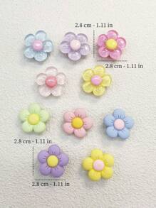 10 件 ABS 糖果色透明向日葵鞋饰扣 DIY 花式别针木屐配饰装饰品适合女士成人凉鞋洞洞花园鞋泡泡拖鞋沙滩包圣诞节万圣节生日派对礼物（不含鞋子） - 多款式10個 - 查看 6
