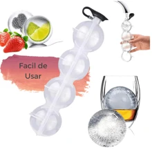 Ice Shape 4 Cavity 5.5cm Large Ice Ball Round Sphere Ball Home Bar Party Kitchen - Trong sáng - Xem 1