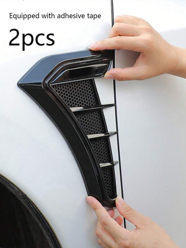 2pcs Universal Car Fender Blade Decorative Sticker, Side Vent Outlet Modification Trim