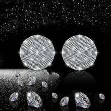 2 Packs Bling Car Cup Holder Coaster, 2.75 Inch Anti-Slip Shockproof Universal Fashion Car Coasters Insert Bling Car Accessories For Women