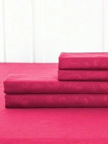 Brocado de fénix Juego de Sabanas, Sabanas Matrimoniales, 4 Piezas, 3000 Hilos, Cómodas y Frescas, Calidad de Lujo, Hipoalergénicas,  Suave, Ligera (1 Forro,1 Sábana, 2 Fundas) - Rosa Fucsia - Ver 8