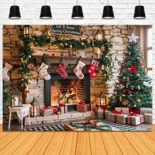 1pc, Christmas Fireplace Theme Background Photography, Christmas Photography Background, Merry Christmas, Socks, Gifts, Decorations, Family Parties, Banners, Photo Studio Props,Christmas - Multicolor - View 5