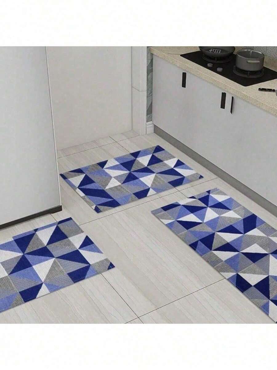Kitchen Mats & Rugs - Xanh và trắng - Xem 1