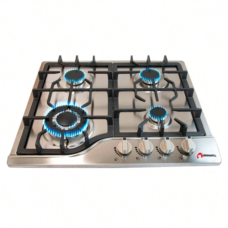 Parrilla Estufa 4 Quemadores Gas Acero Inoxidable Shorbull - Plateado - Ver 1