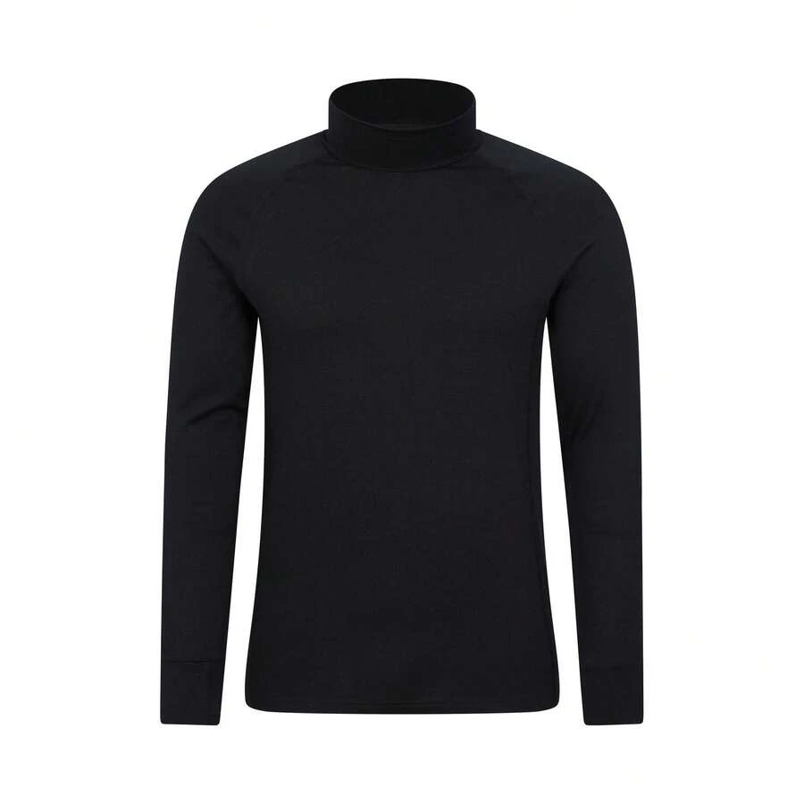 Mountain Warehouse Mens Summit Merino Wool Funnel Neck Thermal Top (Black) - Black - View 1