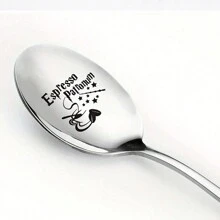 1pc, Espresso Patronum Spoon, Stamped Silverware, Gift Idea For Coffee Lover, Funny Spoon Funny Gifts Spoon For Birthday, Party Spoon ,Kitchen,Christmas Gift