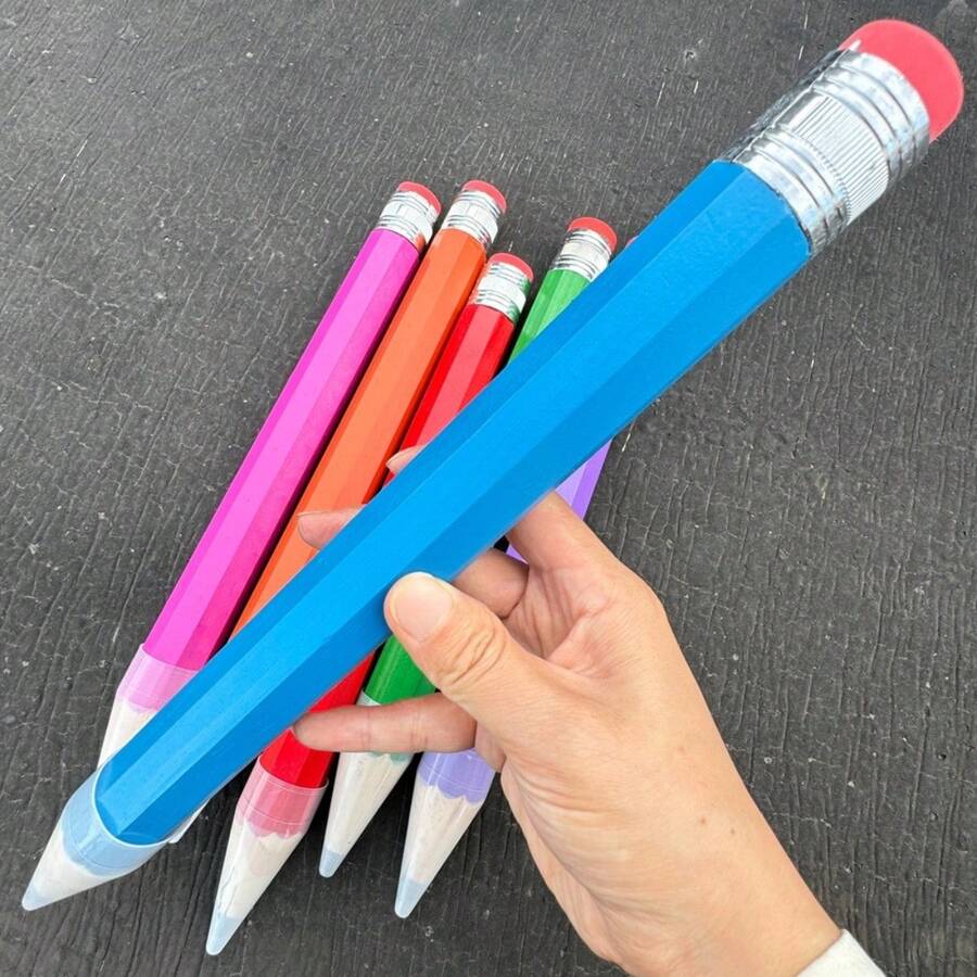 1pc Oversized Pencil, Funny Gag Toy, Giant Writable Stress Relief Pencil, Practical Office Desk Decor,Funny Gift,Prank Gifts,Gag Gift - Multicolor - View 1