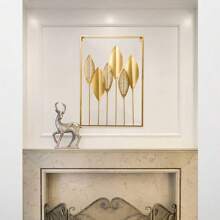 1 Pieza Decoración De Pared Colgante De Hojas De Metal Nórdico, Escultura De Pared De Hoja Nórdica Decoración Colgante De, Colgador de pared de hierro con forma de planta de la jungla creativa Mural Colgante De Pared De Hojas De Ginkgo, Hojas De Palma Y Arce Para Decoración Del Hogar De La Sala De Estar Y Dormitorio(40*60cm) - Hoja verde - Ver 1