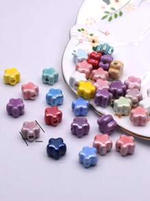 10Pcs A Bag Ceramic Beads Heat Flower Shells Starfish Elephant Shape For Jewelry Making DIY Accessories Valentines