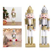 1 PC 11.81 Inch Bằng Gỗ Giáng Sinh Kẹp Hạt Dẻ Người Lính Hình Trang Trí Cho Kệ - Nhiều màu - Xem 5