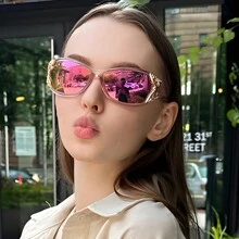 New Fashion Butterfly Polarized Sunglasses For Women And Men Wrap Around UV400 Protection Sports Glasses Y2K Shades - Multicolor - View 8