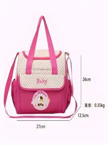 Polka Dot Pattern Diaper Bag 5 Pieces - 淺藍色 - 查看 3