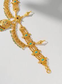 Herseygold 1pc Arabian Bride Wedding Hair Chain, Kurdish Women Tassel Pendant Head Jewelry - Gold - View 3