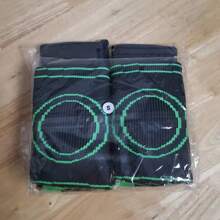 1 pieza/2 piezas Rodilleras transpirables tejidas con cierre de gancho y bucle, elásticas, absorbentes del sudor, de gran estiramiento, con protección de rodilla engrosada para actividades al aire libre como montañismo, patinaje, baloncesto, correr, etc. Accesorios de gimnasio, rodilleras deportivas, rodilleras de gimnasio