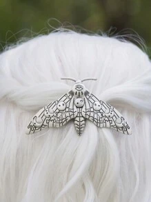 XJYHDY 1pc Retro Moth Design Hair Clip, Gothic Style Hair Accessory For Women,  Gift - Silver - View 7