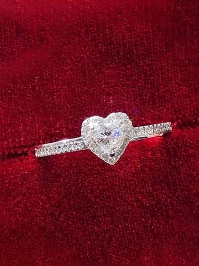 1Pc Kids Elegant Cubic Zirconia Rings For Girls For Birthday Gifts For Party Jewelry Daily Decoration