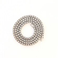 1 قطعة قلادة تنس مرصعة بالراينستون بعرض 3 مم/4 مم/5 مم، بطراز الهيب هوب البسيط، مناسبة للارتداء اليومي، يمكن ارتداؤها من الجنسين