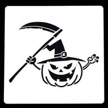 Molde de decoración de pastel de Halloween, casa fantasma, plantillas con forma de calavera y calabaza, molde de arte de café latte - Multicolor - Ver 5