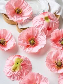 6/12 件人造花，带免费花茎，DIY 假花，用于家庭婚礼派对装饰，餐桌中心装饰，丝绸花，用于头饰和拖鞋